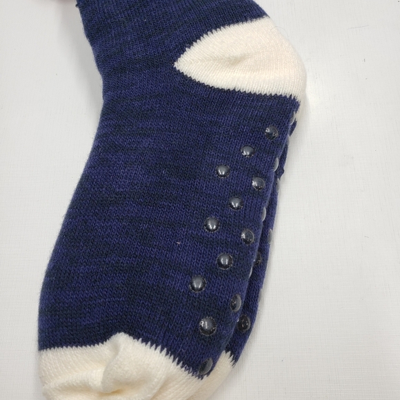 New Kodiak Home Sock Non Slip Blue White One Size Warm Cozy - Picture 3 of 8